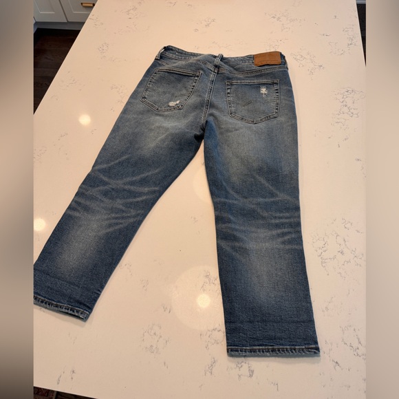 AE American Eagle distressed airflex denim cropped jeans NWT - Picture 6 of 9